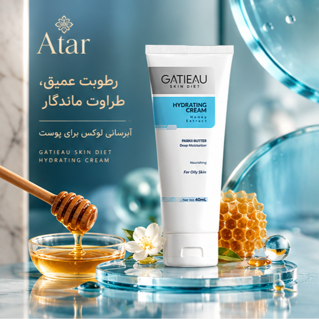 کرم ابرسان گاتیو اصل ایتالیا مناسب پوست چرب تنظیم ph پوست و شفاف کننده پوست