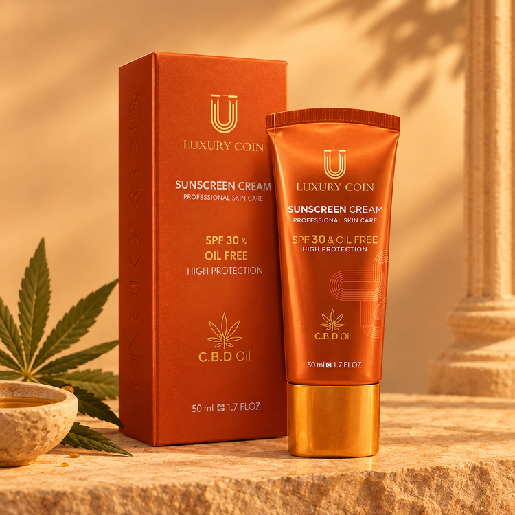 کرم ضد آفتاب لاکچری کوین فرانسه SPF30، ضد لک و روشن کننده با CBD