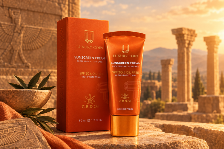 کرم ضد آفتاب لاکچری کوین فرانسه SPF30، ضد لک و روشن کننده با CBD