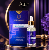 سرم حاوی ویتامین A و رتینول ۴۰ میل برند لاکچری کوین اصل فرانسه برای رفع چین و چروک جوانی و لطافت پوست صورت گردن دست ریز پوست